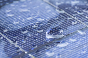 Water on solar panels