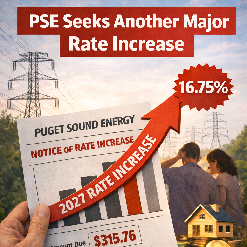 PSE has proposed more electricity rate increases. Learn why energy costs are rising and how installing solar can help shield your household budget from future hikes.